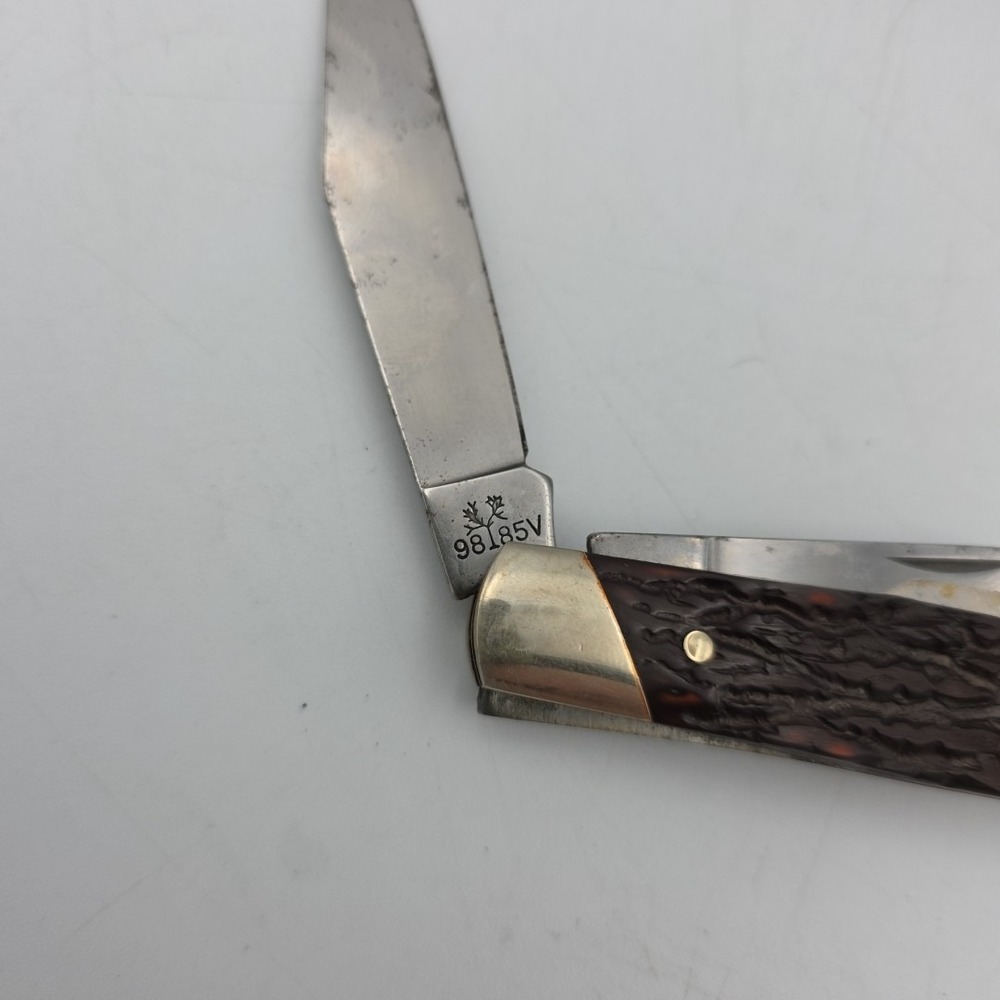 VINTAGE BOKER GERMANY 9885 V TREE BRAND DOGLEG STOCKMAN POCKET KNIFE KNIVES NOS - Picture 5 of 9
